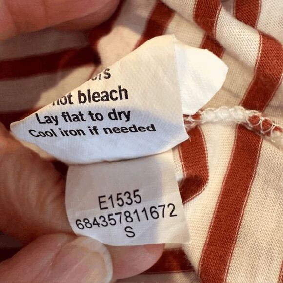 AYR The Supercool Tee Brick Lane Striped Pima Cotton Cap Sleeve Oversized Small - Picture 8 of 11